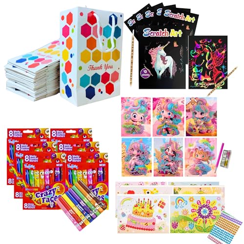 Image of Birthday Popper Art Combo Packs as Birthday Return Gifts | Set of 6 | Creative and Fun Gift Set for Art and Craft Theme Party | for Kids Boys Girls Teens Students of All Age Groups