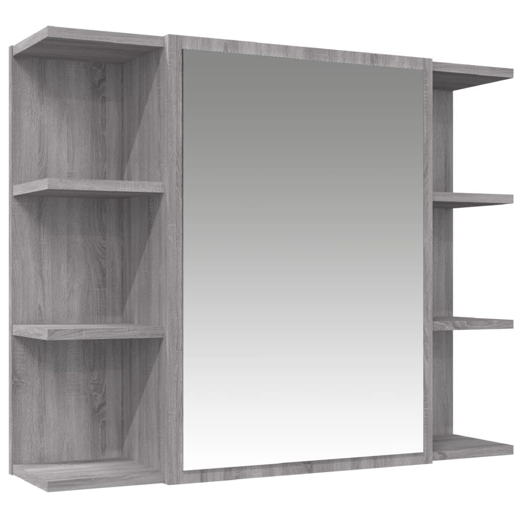 Gecheer Set Mobili da Bagno 3 pz Grigio Sonoma in Legno Multistrato-2221TT9