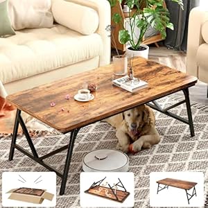 Folding Coffee Table, No Assembly Low Coffee Table, Floor Table Desk for Sitting on The Floor, Portable Floor Table for Living Room, Home, Caravan and Outdoor use, 39L‘ x 19W’ x 15H’ Folding Coffee Table No Assembly Low Coffee Table Floor Table Desk for Sitting on The Floor Portable Floor Table for Living Room Home Caravan and Outdoor use 39L x 19W x 15H