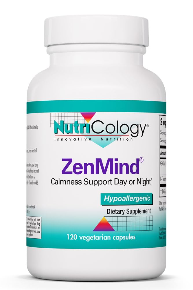 Nutricology ZenMind 550 mg GABA and 200 mg L-Theanine, 120 Capsules