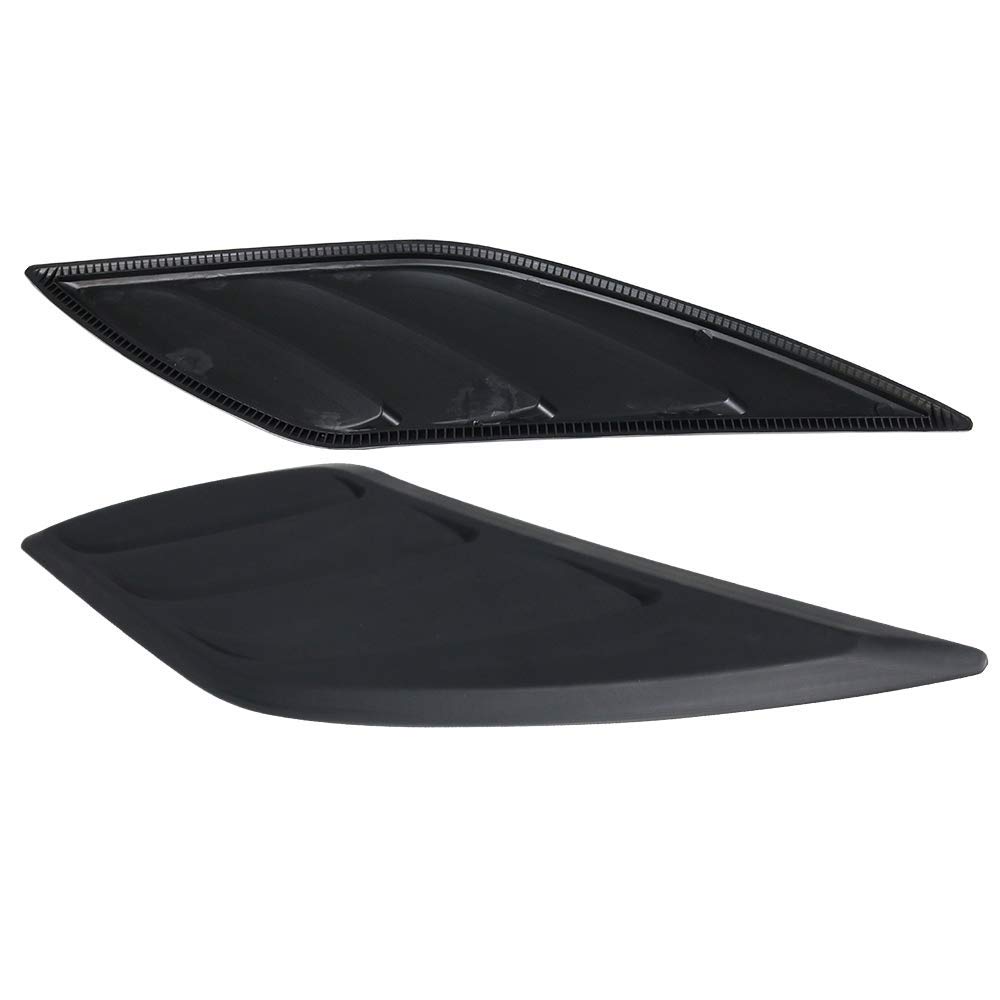 IKON MOTORSPORTS Front Hood Vents Compatible With 2016-2020 Honda Civic 10th Gen, V3 Style Black ABS Cover Side Louver Air Intake Front Hood Trim Scoop Vent Guards Vent 2 Piece Set