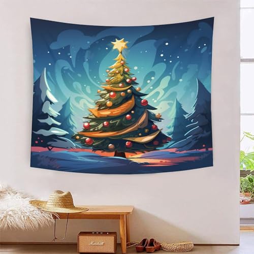 Tapisserie murale tissu arbre de Noël 3D pour votre salon