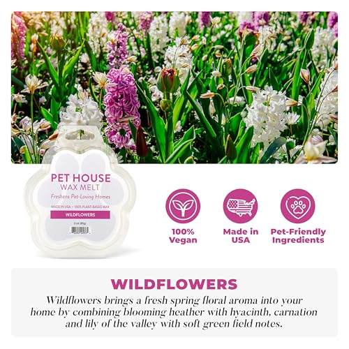 Image of Pet House Wildflowers Scented Wax Melts - Long-Lasting Plant Based /Summer Soy Wax Melts for Pet Odor Pack of 2