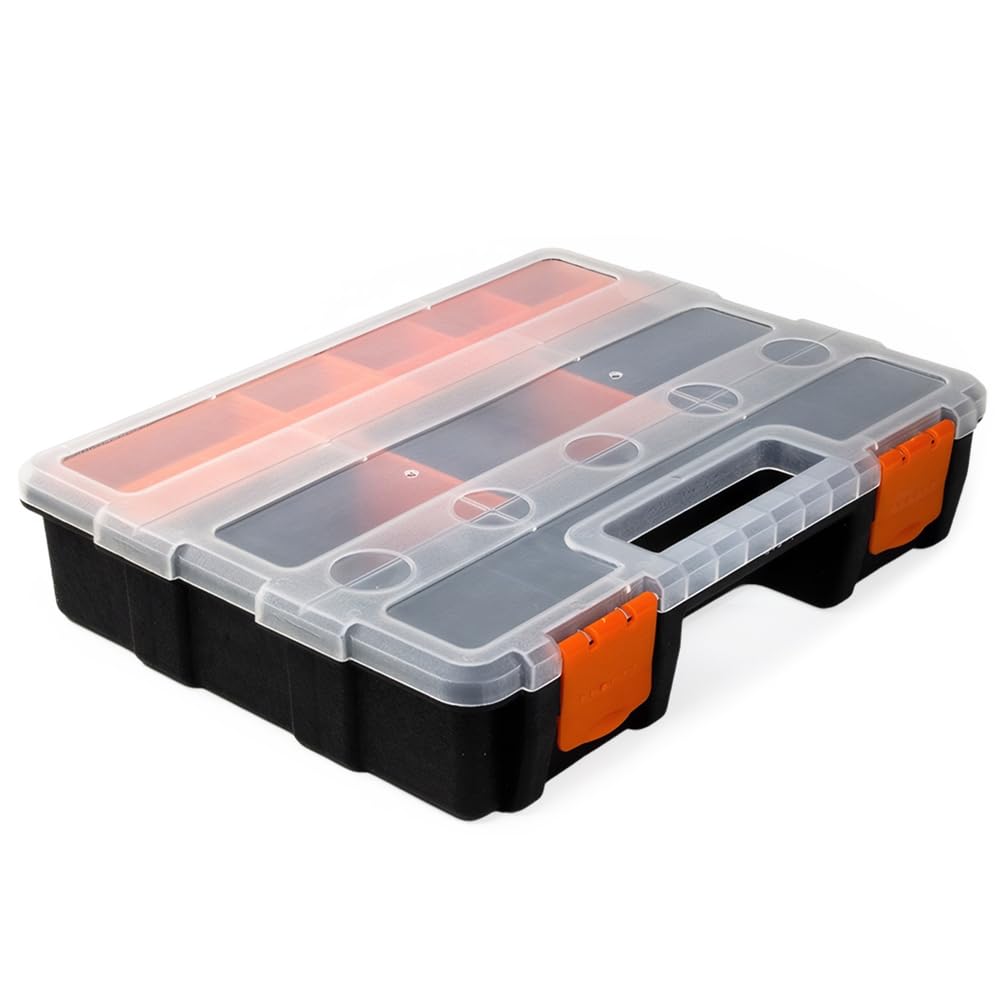 Caja organizadora de tornillos | Estuche de herramientas portátil impermeable | Caja de compartimentos para tornillos, tuercas, clavos y herramientas | Almacenamiento de aparejos de piezas pequeñas de