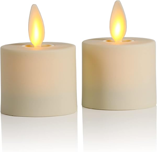Luminara Moving Flame LED Flameless Tealight (1.4 x 2) Remote Ready Battery Operated Plastic LED Flameless Tea Light - S