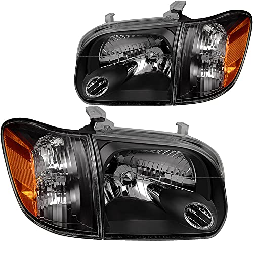 SOCKIR Headlight Assembly Compatible with 2005-2006 Toyota Tundra Double Crew Cab & 2005-2007 Toyota Sequoia Passenger & Driver Side