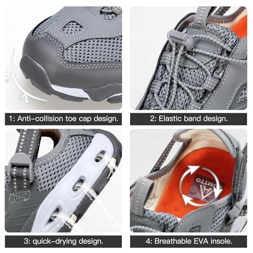 HUMTTO Water Shoes Men, Quick Dry Outdoor Sports Barefoot Shoes Non-Slip Aqua Hiking Sandals for Summer Swimming, Surfing, Kayaking, Diving – Pool, Beach, Lake & River4