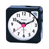 GENEVA/ADVANCE CLOCK 3076AT Quartz Cube Alarm Clock, Black