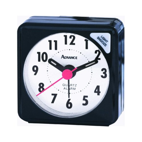 GENEVA/ADVANCE CLOCK 3076AT Quartz Cube Alarm Clock, Black