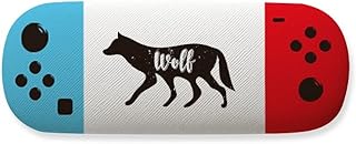 Wolf - Estuche para gafas de almacenamiento, diseño de animales, color blanco y negro