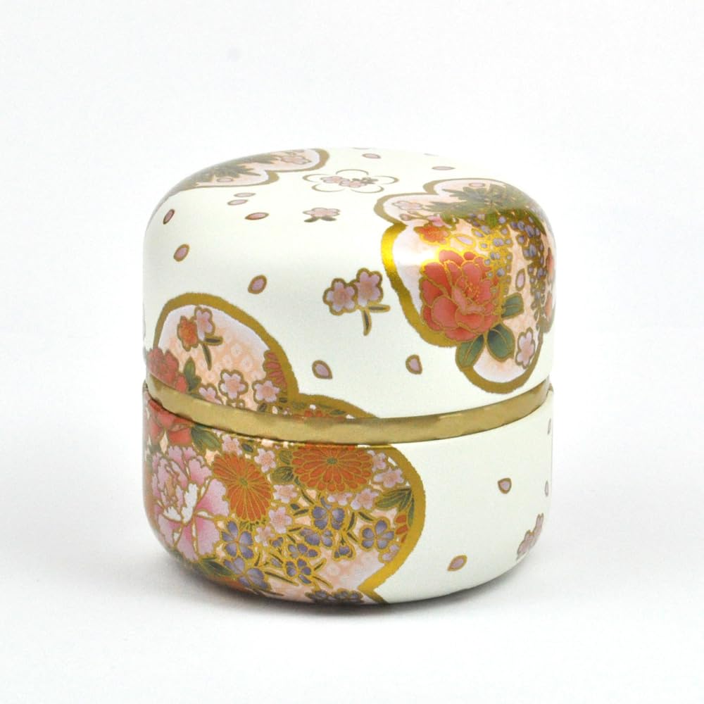 Tea canister, Natsume Can, Yino, White, 2.8 oz (80 g), Storage Container, Canister, Airtight, Inner Lid, Shizuoka, Kayamaen : Home & Kitchen