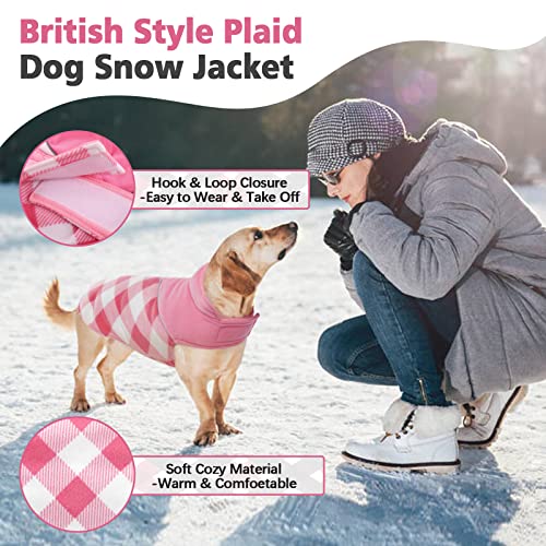 Kuoser Dog Winter Coat, Reversible Cold Weather Dog Jacket, Soft Warm Plaid Dog Coats, Puppy Waterproof Thickened Vest Windproof Outdoor Apparel For Small Medium And Large Dogs #TOP4