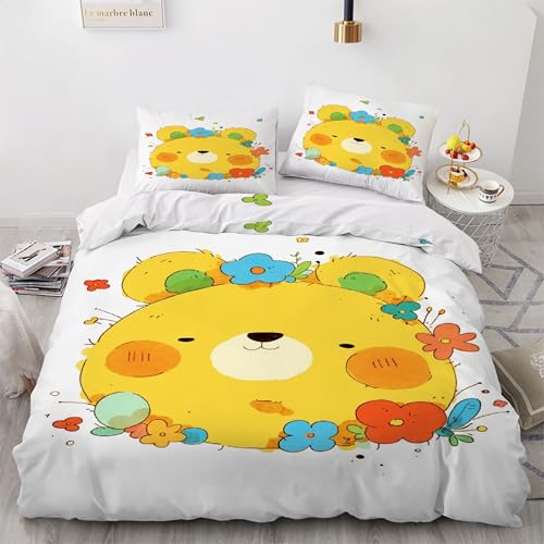 Housse de couette 200x200 ours avec 2 taies d'oreiller en microfibre douce - 2