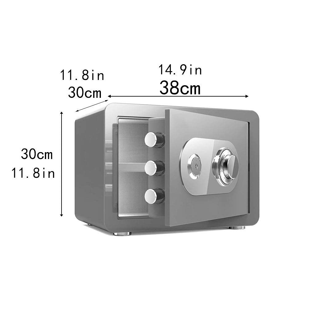 Cajas Fuertes Seguridad Contraseña Mecánica A Prueba De Fuego Cerradura De Llave Caja De Dinero De Acero 38X30X30Cm Caja Fuerte De Seguridad Electrónica, Caja Fuerte Dorada