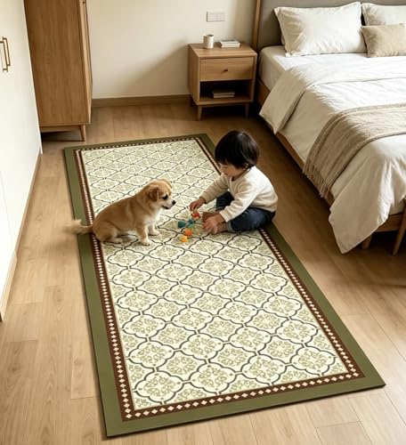 Alfombra de pasillo estrecha de alta densidad de 85x170 cm textil lavable para dormitorios 5