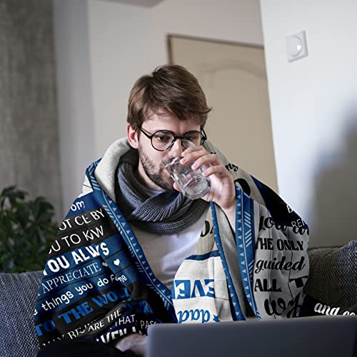 Quilazy Gifts for Dad Blanket, Dad Gifts from Daughter Son, Happy Christmas Father's Day Anniversary Birthday Gift for Dads Who Want Nothing, Best Daddy Dads Father Ever Gifts Throw Blanket 60"X50" - Image 4