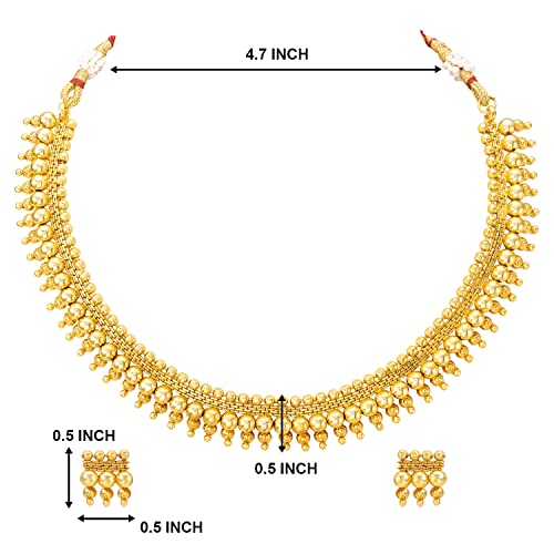 Image of Peora Gold Plated Bridal Jewellery Set with Kamarband Gift for Women Indian Traditional Ethnic Wedding