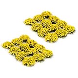 Jucoci Miniature Flower Tufts Flower Cluster Compatible with Model Train Landscape Railroad Scenery Sand Table Military Layout(Yellow)