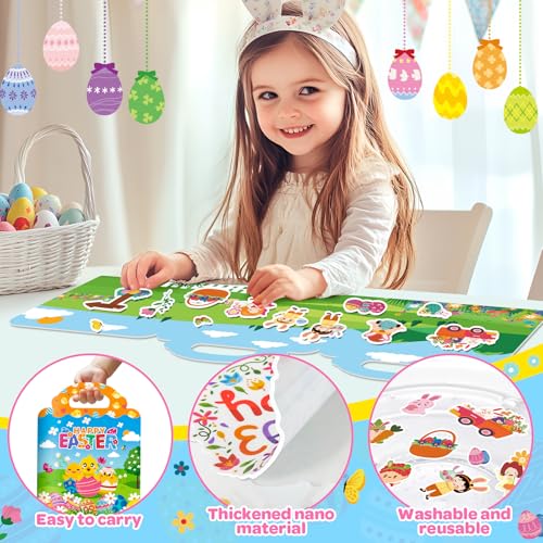 image for Officygnet 2 Sets Easter Reusable Sticker Books for Kids, Activity Boo
