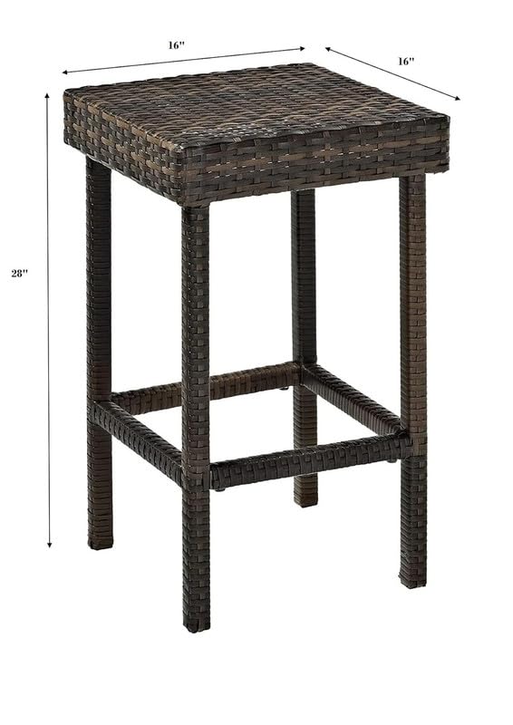 Image of OUTLIVING Patio Rattan Wicker Rectangular Bar Table with 4 Bar Stools | Multipurpose 4 Seater Outdoor Bar Set Furniture for Home, Poolside, Porch, Garden, Balcony, Backyard, and Courtyard (Brown)