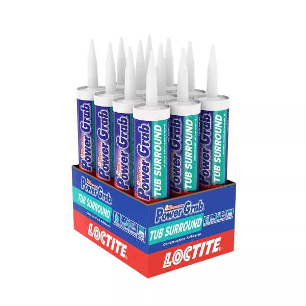 Image of Loctite Power Grab Tub Surround Construction Adhesive, 9 fl oz, Cartridge (12 Pack)
