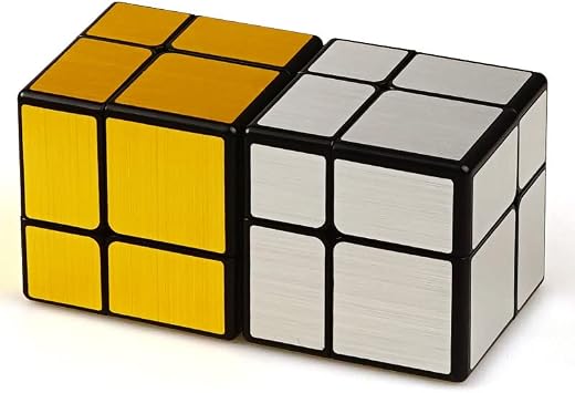 Mirror Speed Cube 2x2 Magic Cube Puzzle Gold