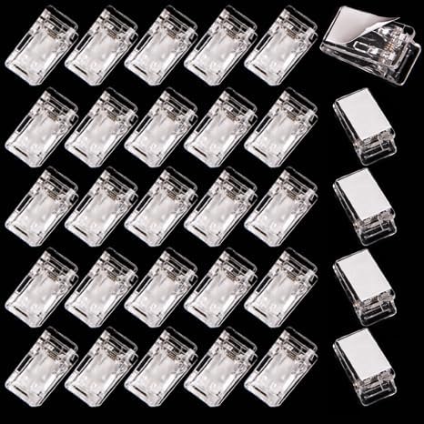 Miniatura 1 de Mini clips autoadhesivos transparentes, 30 piezas de tapiz, clips para colgar paredes, clips adhesivos de plástico, abrazaderas de resorte pequeñas