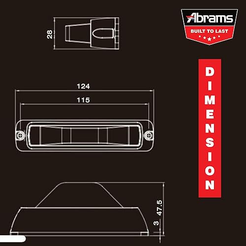 Miniatura 8 de Abrams Flex 180 - Cabezal de luz LED ámbarrojo de montaje en superficie 64 W - 16 LED Clase SAE 1 Gran angular debajo del espejo LED de emergencia