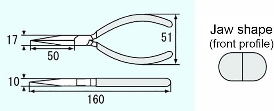 ENGINEER 6.3" Multipurpose Long Nose Pliers. Made in Japan. Carbon Steel Side Cutting Blades + Wire Stripper. PR-36