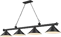 Vista 1 de Z-Lite 2306-4MB-MB15 Cordon Billar Colgante, 4 luces 240 vatios totales, negro mate