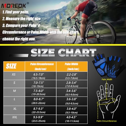 Image of MOREOK Shock-Absorbing Breathable Biking Cycling Gloves Half Finger Outdoor Sport Bicycle Gloves Mountain Road Bike Riding Gloves for Men and Women