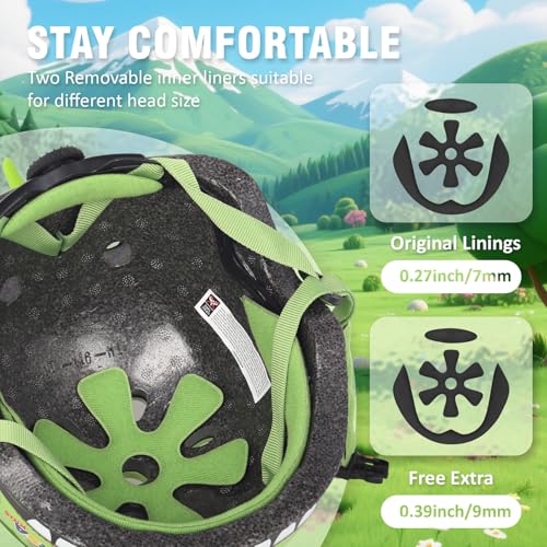Image of Kids Toddler Bike Helmet, Adjustable and Multi-Sport for Child Boys and Girls, 2 Sizes