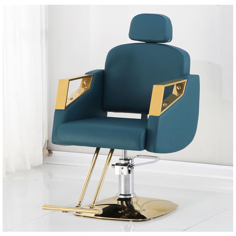 Sillas de barbero, Silla de barbero hidráulica, Silla de salón de Piel sintética para estilistas, Altura Ajustable con Pedal, Base Cuadrada, mobiliario de salón Duradero para barberías, ACAB