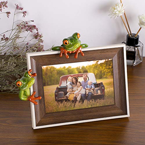 Juxyes Set Of 2 Resin Creative 3D Craft Frog Figurine Computer Monitor Decor, Personalized Animal Collectible Figurines Mascot Frog Resin Crafts For Home Office Decoration #TOP7
