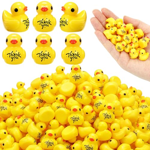 100 Pcs Thank You Duck Gift Mini Resin Duck Bulk Employee Appreciation Gift