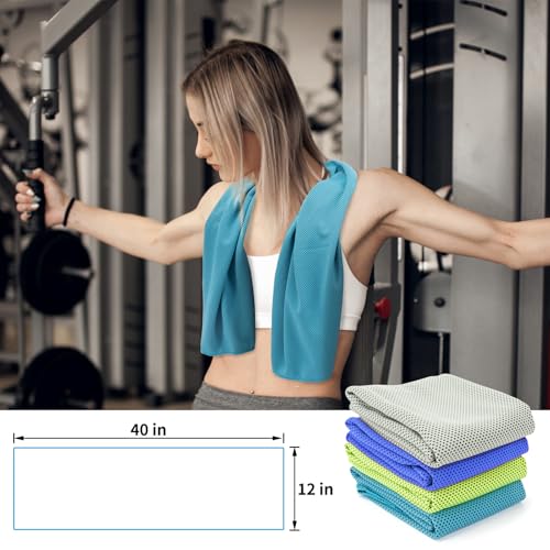 Image of YESLIFE 4-Pack Cooling Towels (40 inchx 12 inch), Cooling Neck Wraps, Ice Towel