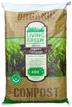 Organic Compost from Worm Casting, 40L - Vermicompost for Seed Germination, Root Development & Bedding Plants - 100% Organic Fortified Worm Compost by Living Green