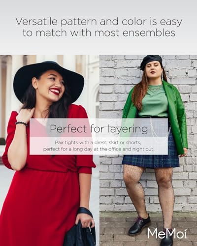 MeMoi Plus Size Curvy Fishnet Thigh High Stockings, Sheer Fishnet Stockings for Women, Nylon Thigh Highs, Sizes 1X-7X4