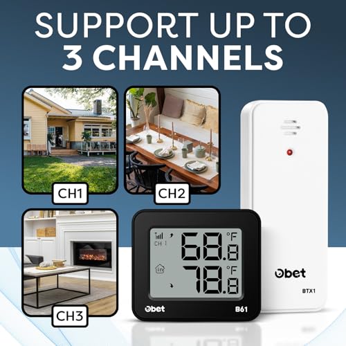 Obet B61-HEI Indoor Outdoor Thermometer Wireless Outdoor Thermometer Digital Thermometer Gauge 500Ft Remote Temperature Monitor thumb #1