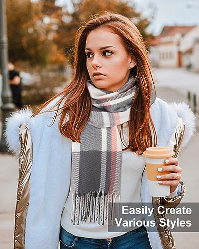 Image of Loritta Winter Scarf for Women, Long Plaid Shawl Wraps Scarves Gifts
