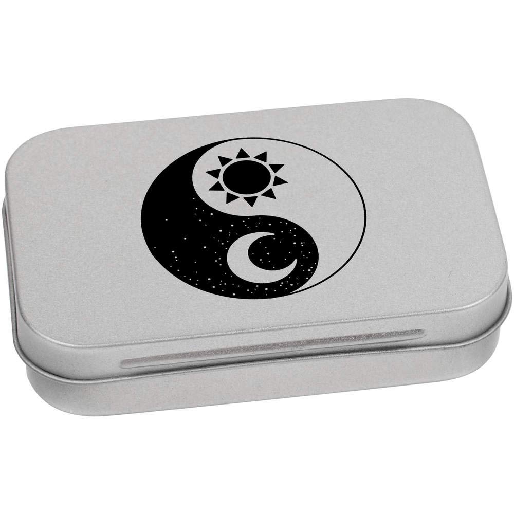 Azeeda 95mm 'Sun & Moon Yin & Yang' Metal Hinged Tin/Storage Box (TT00144953)