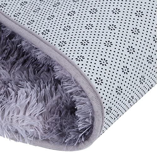 MIWEITOO Badematten-Sets, 3-teilig, Rutschfester Chenille-Badeteppich, weicher, Rutschfester Toilettendeckelbezug, Badematte, Konturteppich, Heimdekoration(grau) – Bild 5