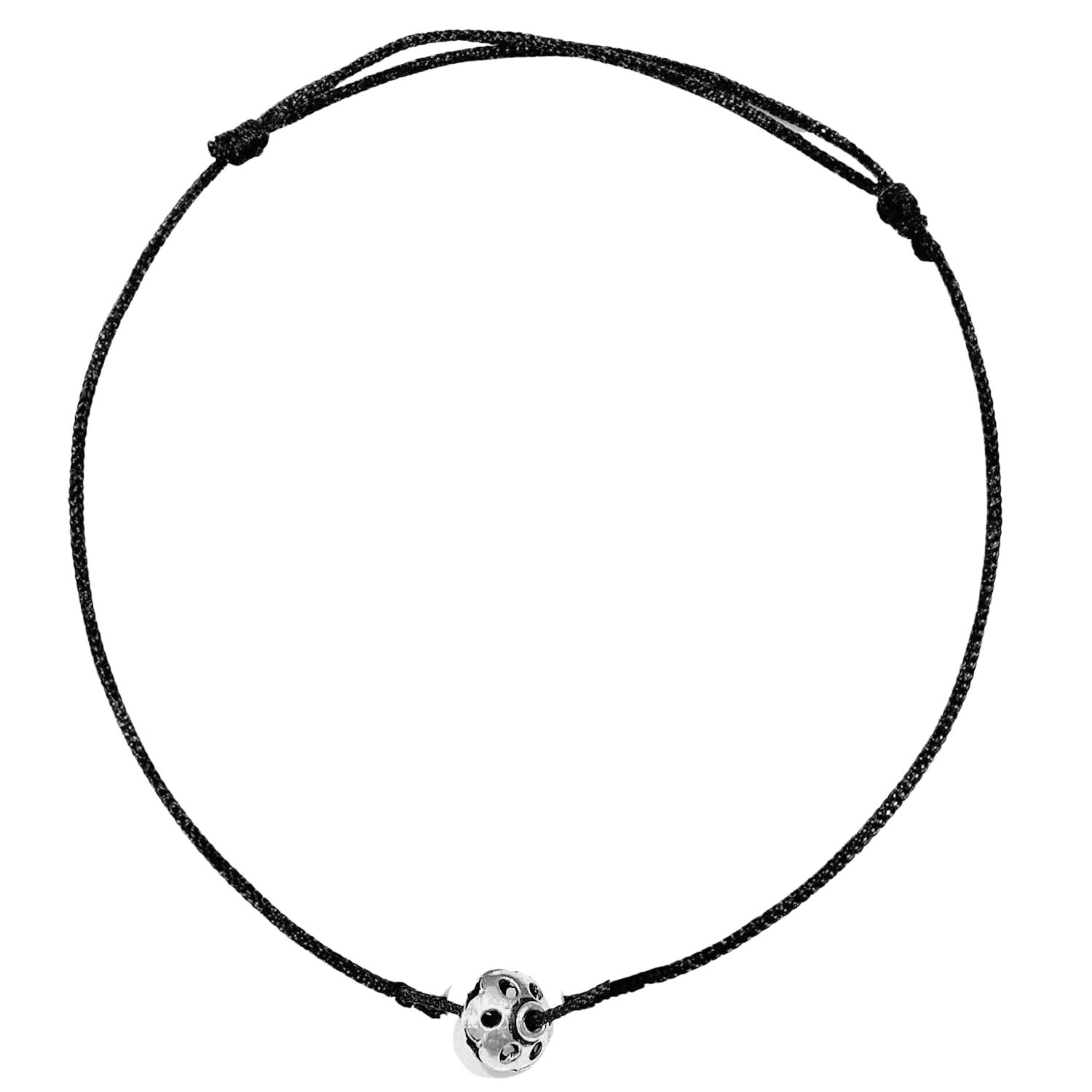 DARSHRAJ Jewellers 925 Sterling Silver Round Flower Design Anklet with Adjustable Black Thread - Perfect for Teenagers and Women (B08L7XVPRM) Amazon Price History, Amazon Price Tracker