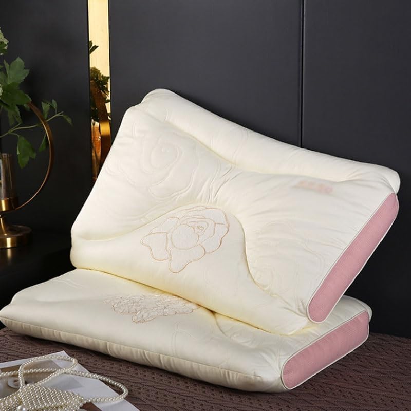 Soft Pillow Made of Knitted Cotton for Cervical Vertebrae Protection All Year Round
