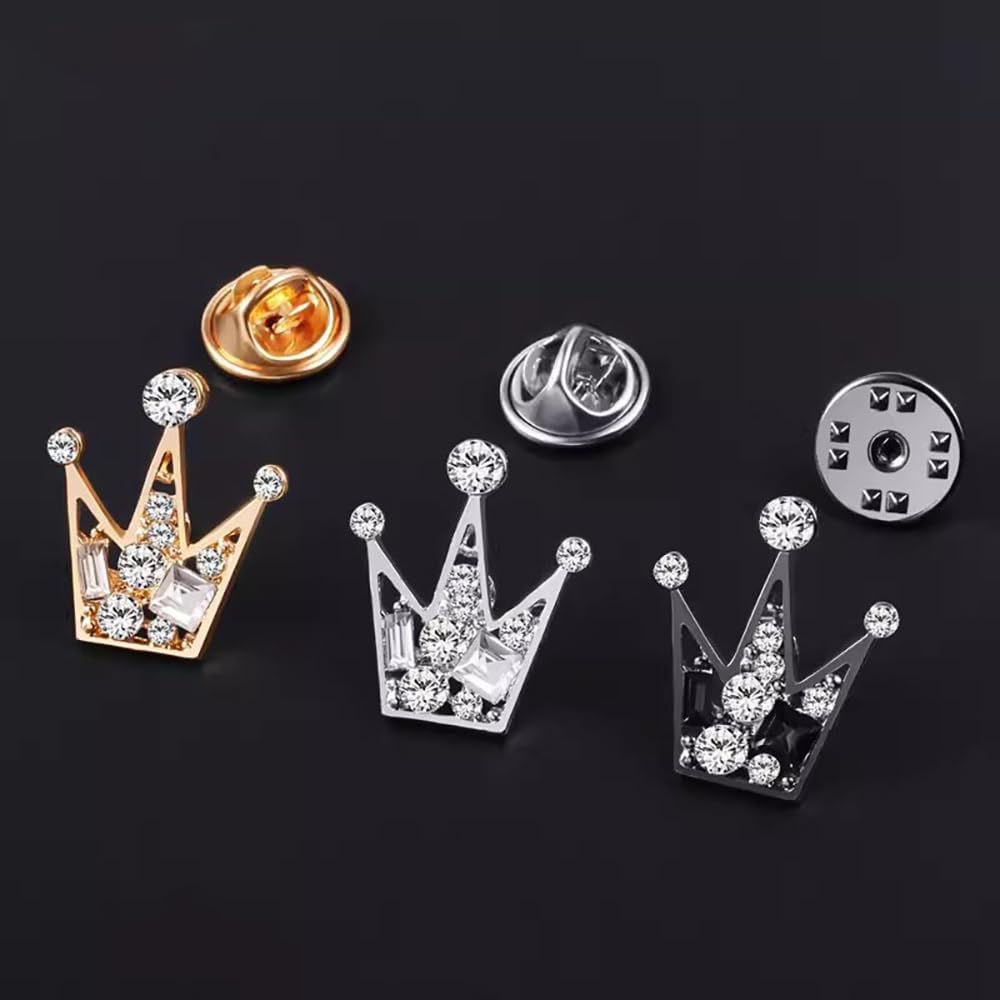 Dainty Crown Collar Brooch Pin for Women Men Girls Crystal Rhinestone Lapel Pins Cute Jewelry Gifts for Women Girls Dress Suit Shirt Jacket Clothes Accessories image 5