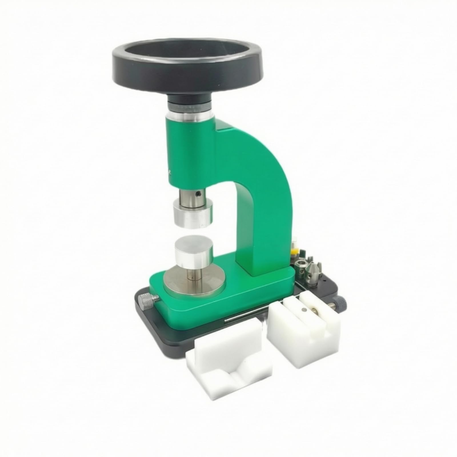 Milageto Pressa Apricasse Orologi Uso Manuale Pressa Chiudicasse Orologi Adattabile Strumento da Riparazione per Officina, Laboratorio, Verde