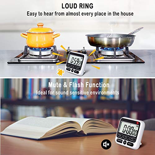 4-in-1 Digital Timer with Count Up/Down, Clock & Alarm, Ring & Silent Modes - Image 3