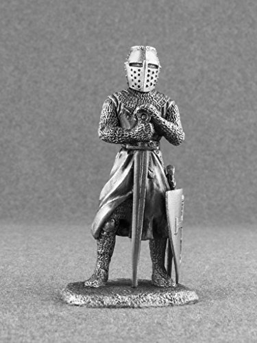 Ronin Miniatures Medieval Knight With Sword Sculpture Unpainted Tin Metal 54Mm Action Figures Toy Soldiers Size 1/32 Scale For Home Décor Accents Collectible Figurines Item #Kn-06 #TOP3