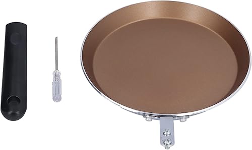 Sartén de 6 pulgadas sartén para panqueques de fondo plano con piedra médica antiadherente dorado