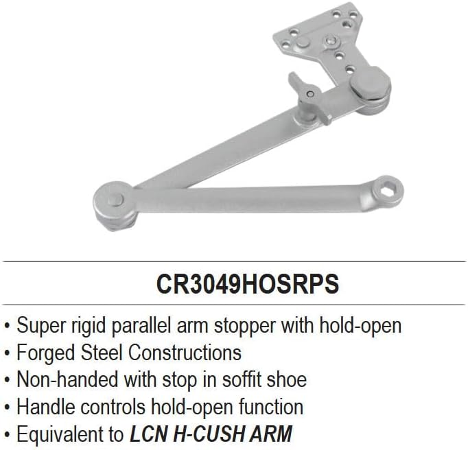 Cal-Royal CR3049HOSRPS Hold-Open Cushion Stop Door Closer Parallel Arm from the, Aluminum